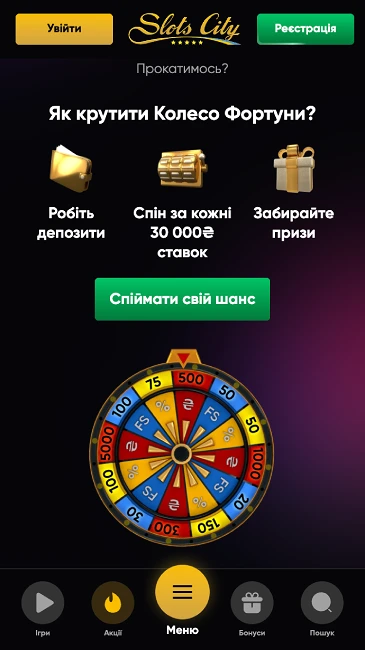 Slots City акція Колесо Фортуни